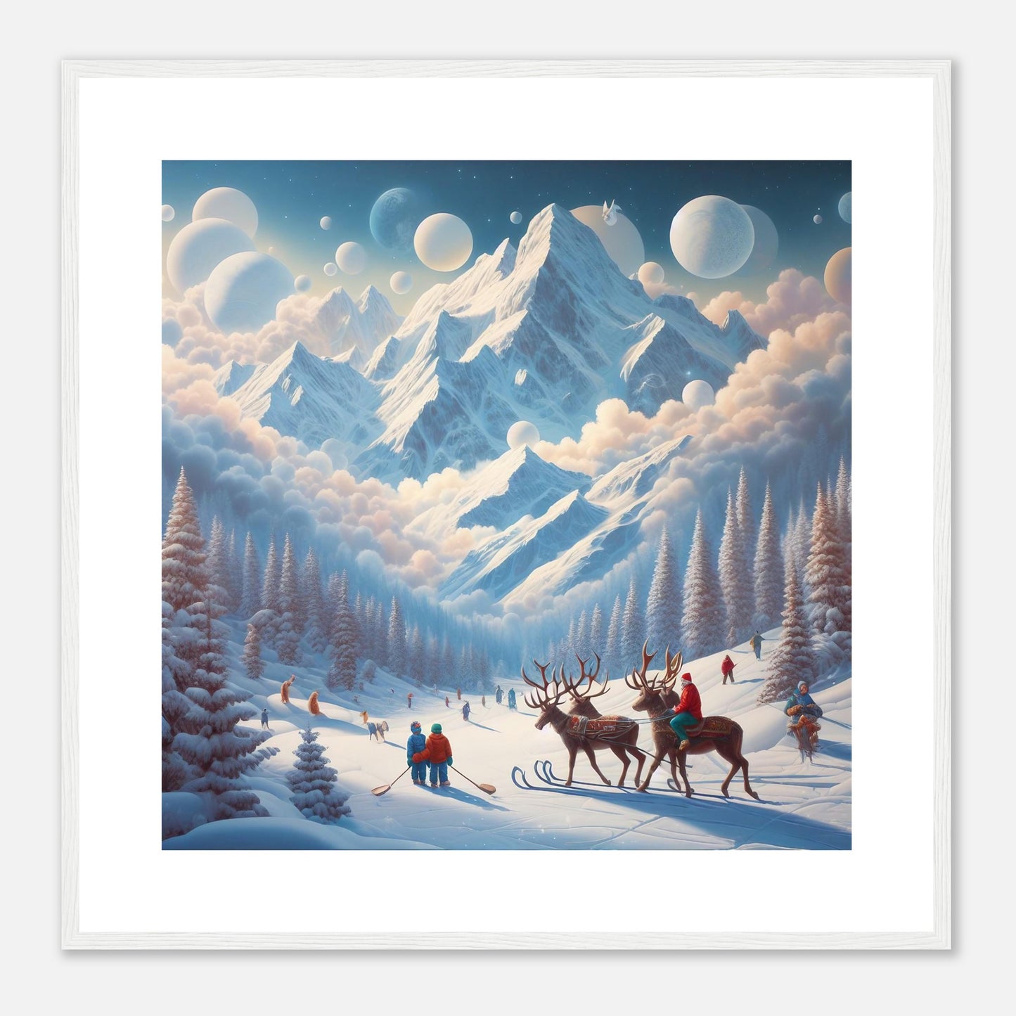 Wall Art - Winter 34 - Deer and planets