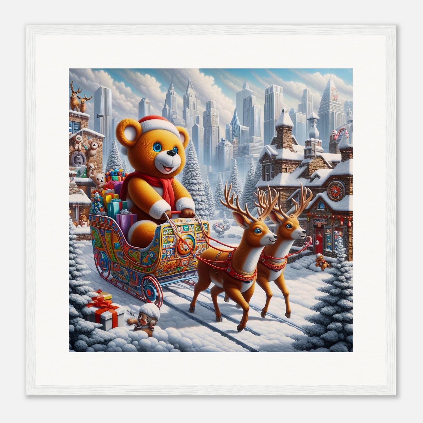 Wall Art - Winter 46 - Bear and reindeer