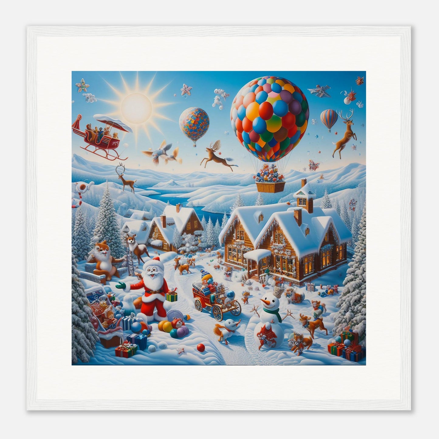 Wall Art - Winter 40 - Hot air balloon and snowman