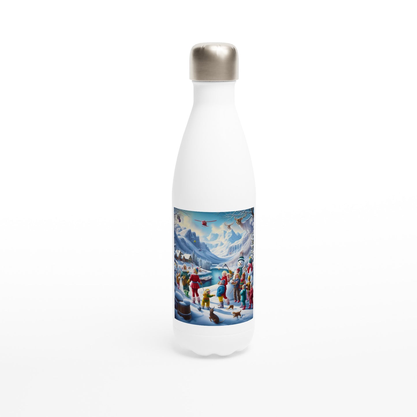 White 17oz Stainless Steel Water Bottle - Winter 205