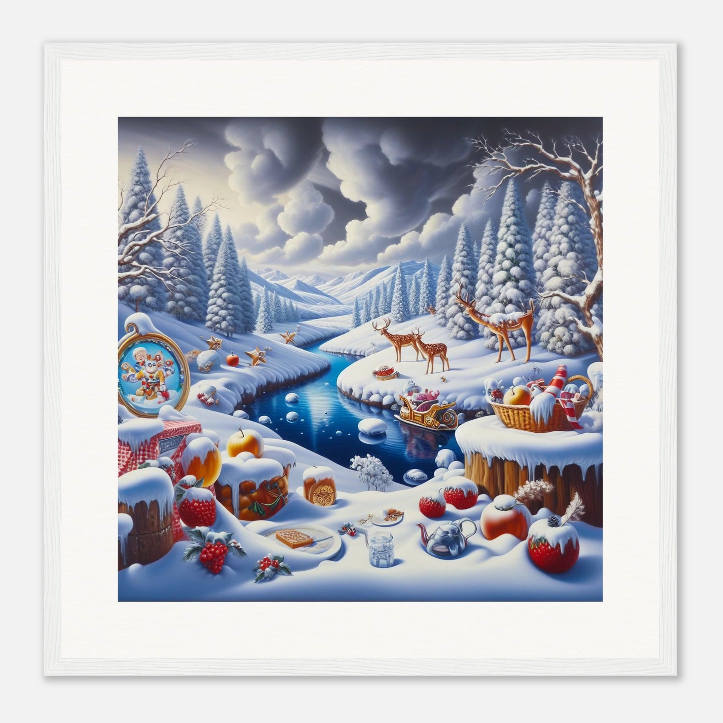 Wall Art - Winter 60 - Fruits and a river