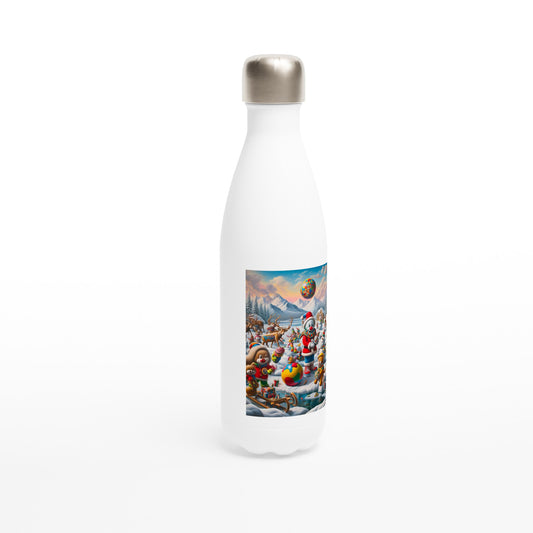 White 17oz Stainless Steel Water Bottle - Winter 108