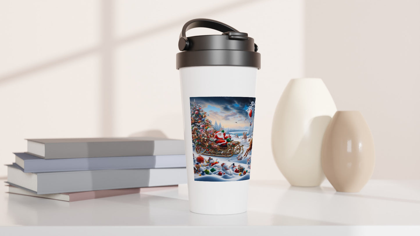 White 15oz Stainless Steel Travel Mug - Winter 166