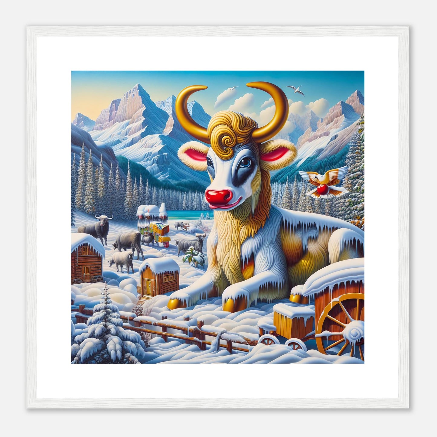Wall Art - Winter 70 - Sitting cow