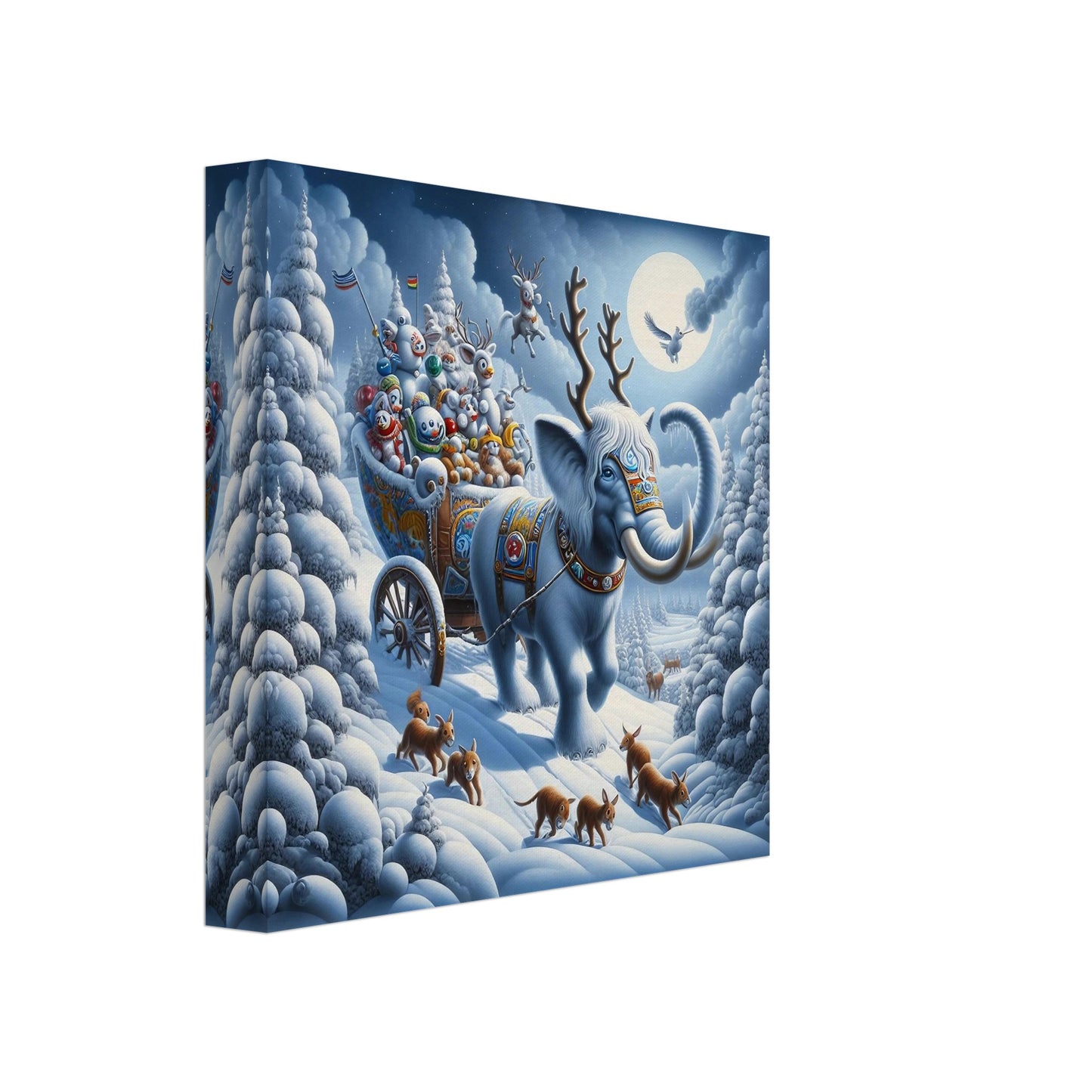 Wall art - Elephant in snow at night