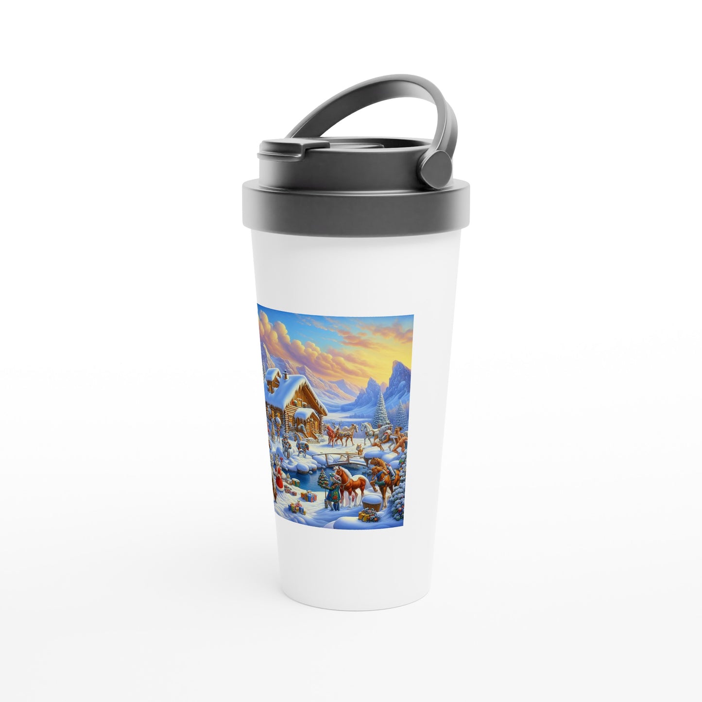 White 15oz Stainless Steel Travel Mug - Winter 71