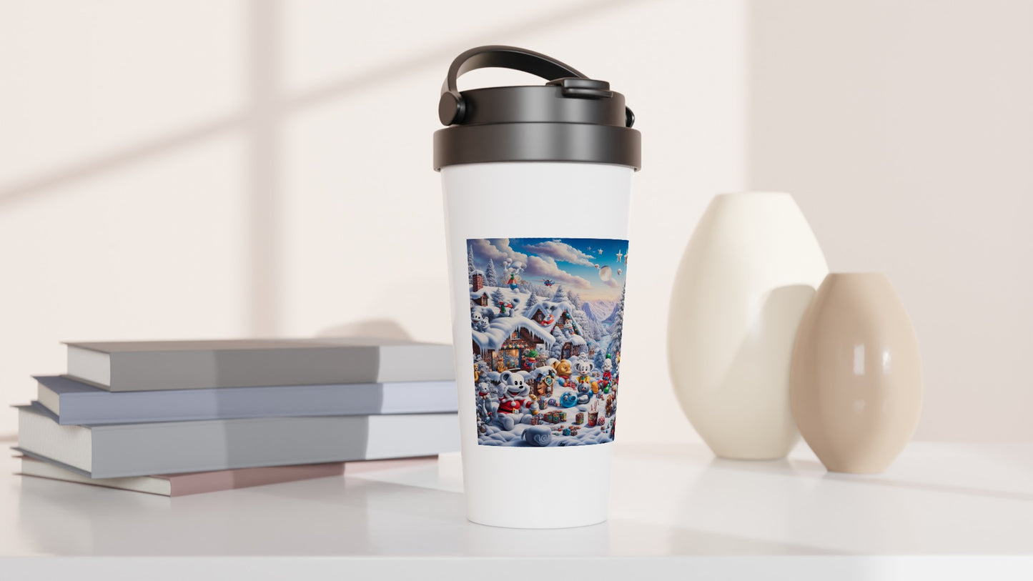 White 15oz Stainless Steel Travel Mug - Winter 61