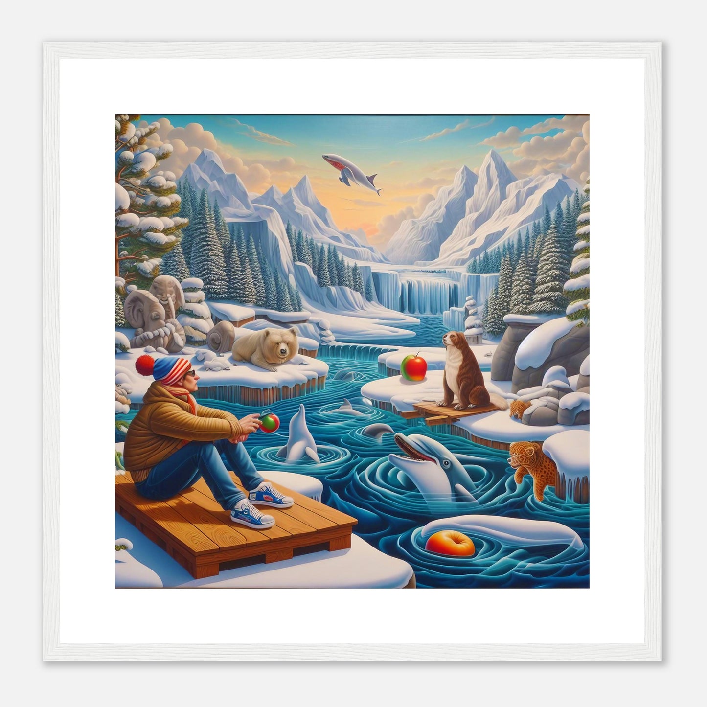 Wall Art - Winter 64 - Man by the river