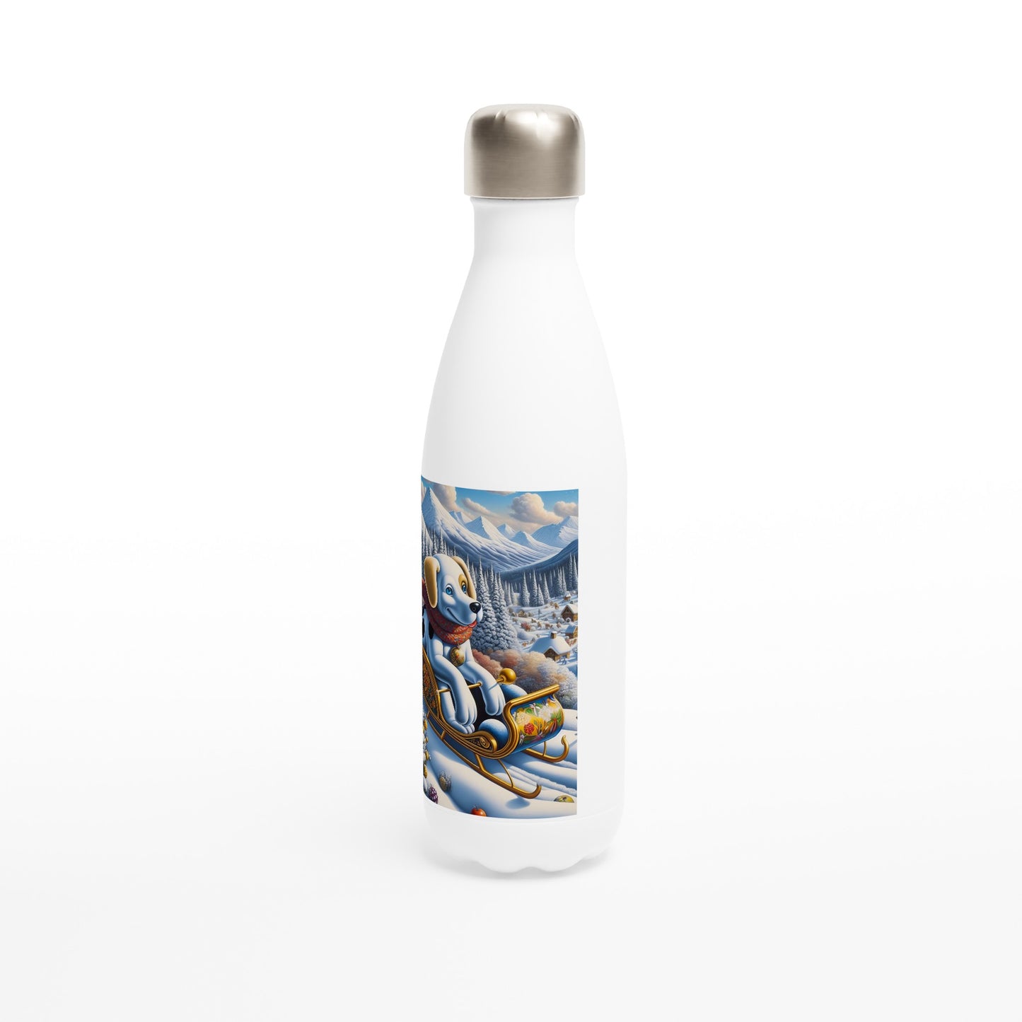 White 17oz Stainless Steel Water Bottle - Winter 142