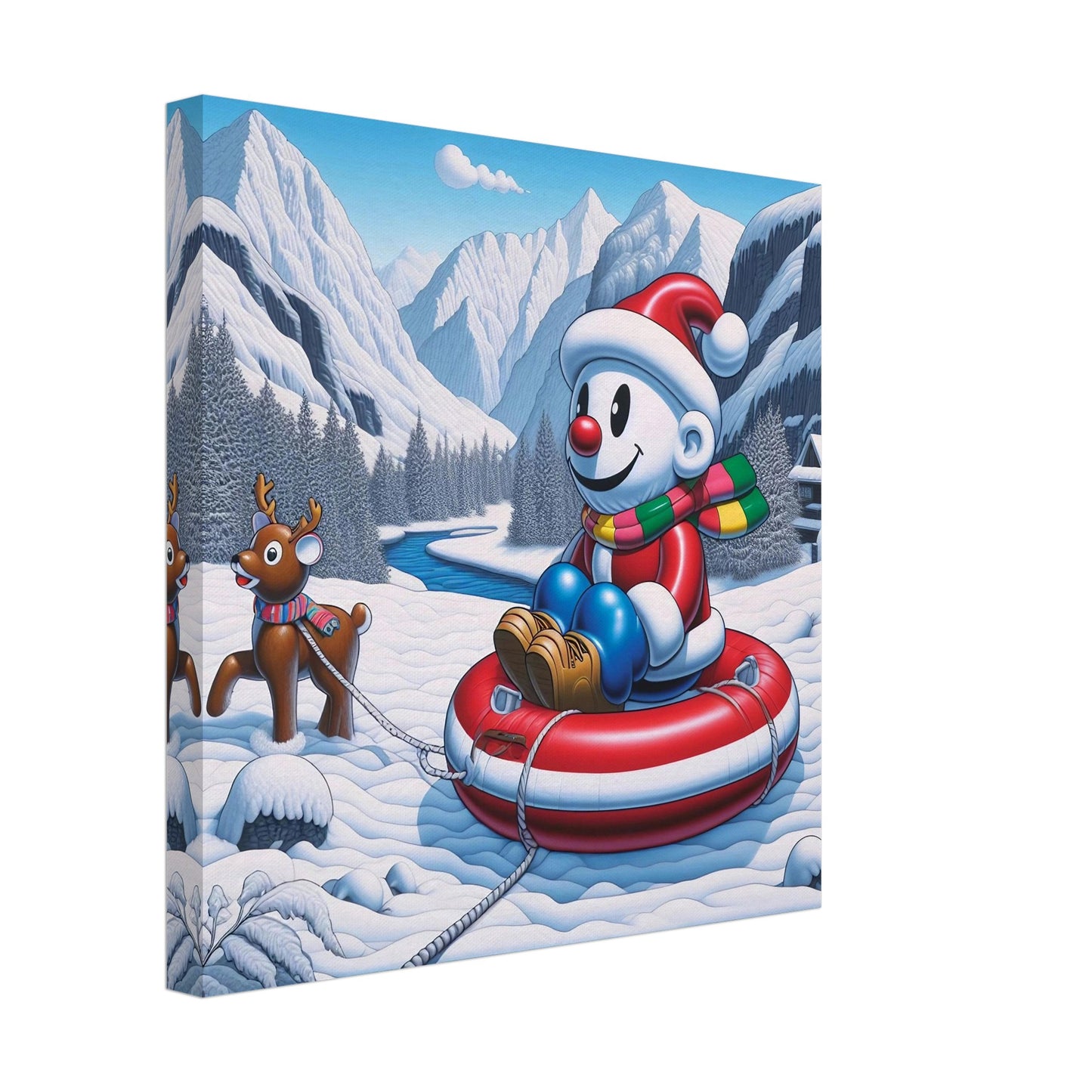 Wall art - Snowman with reindeer