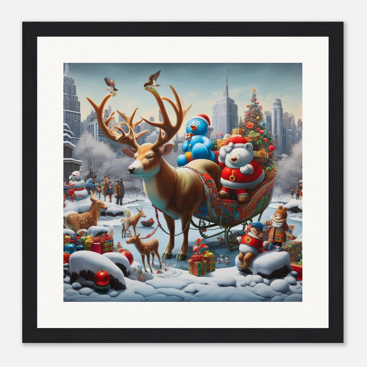 Wall Art - Winter 31 - Reindeer and polar bear