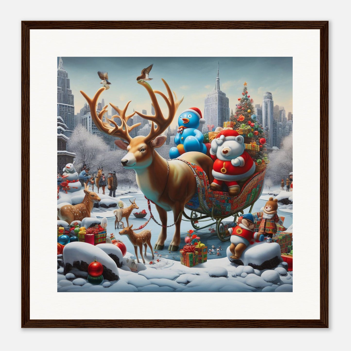 Wall Art - Winter 31 - Reindeer and polar bear