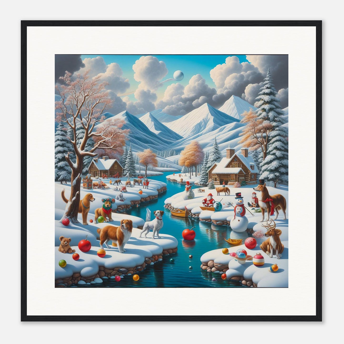 Wall Art - Winter 7 - Animals, River and Mountains