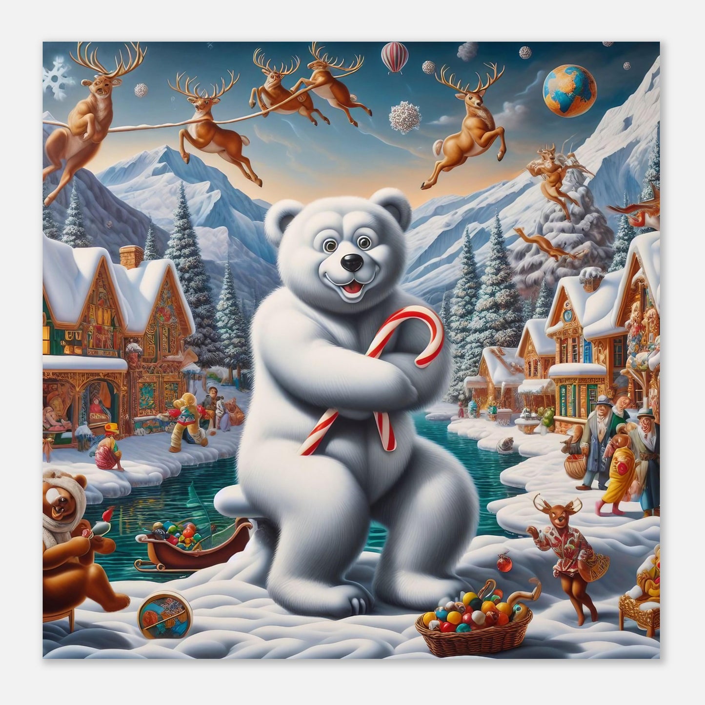 Wall Art - Winter 75 - Sitting polar bear