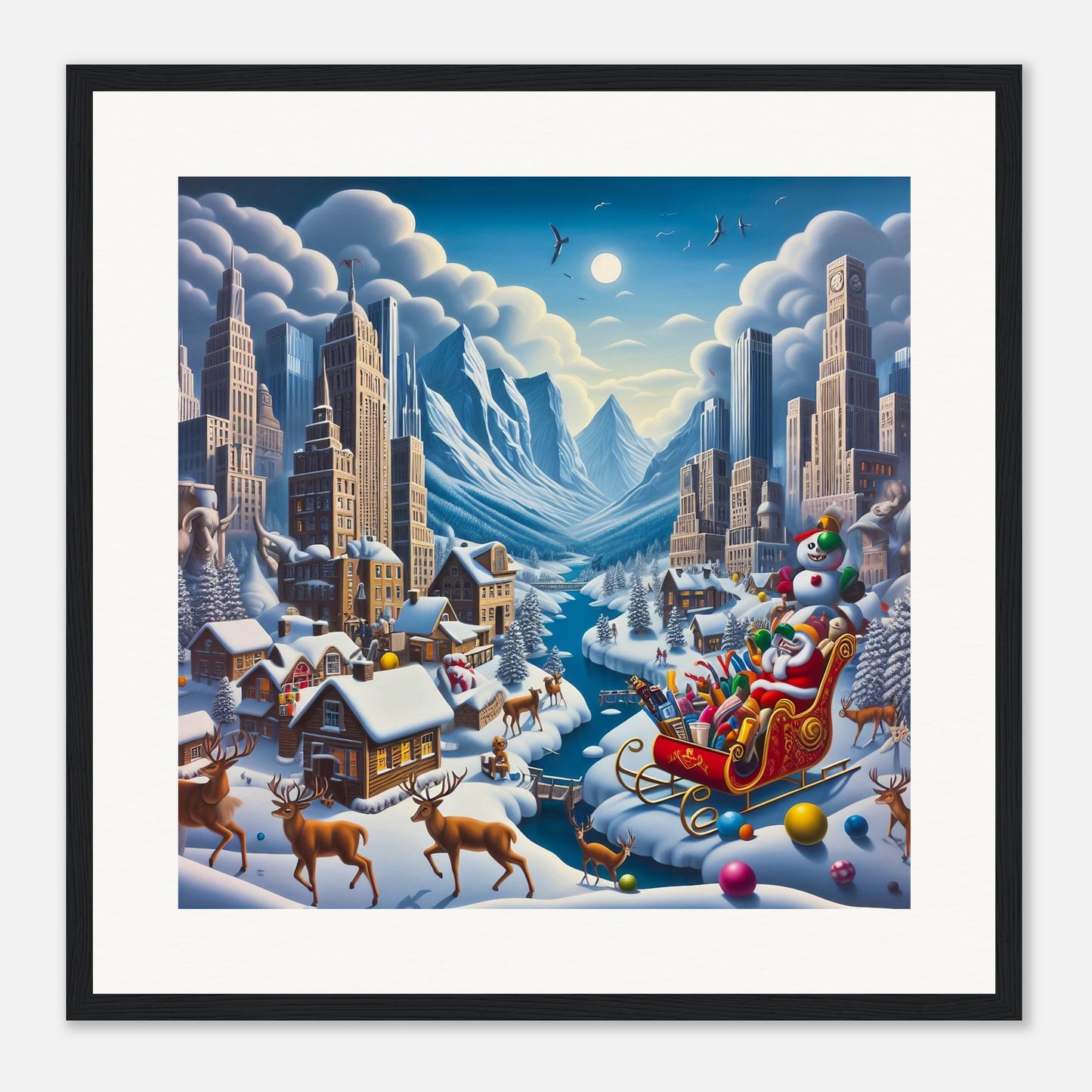 Wall Art - Winter 33 - Sleigh and river