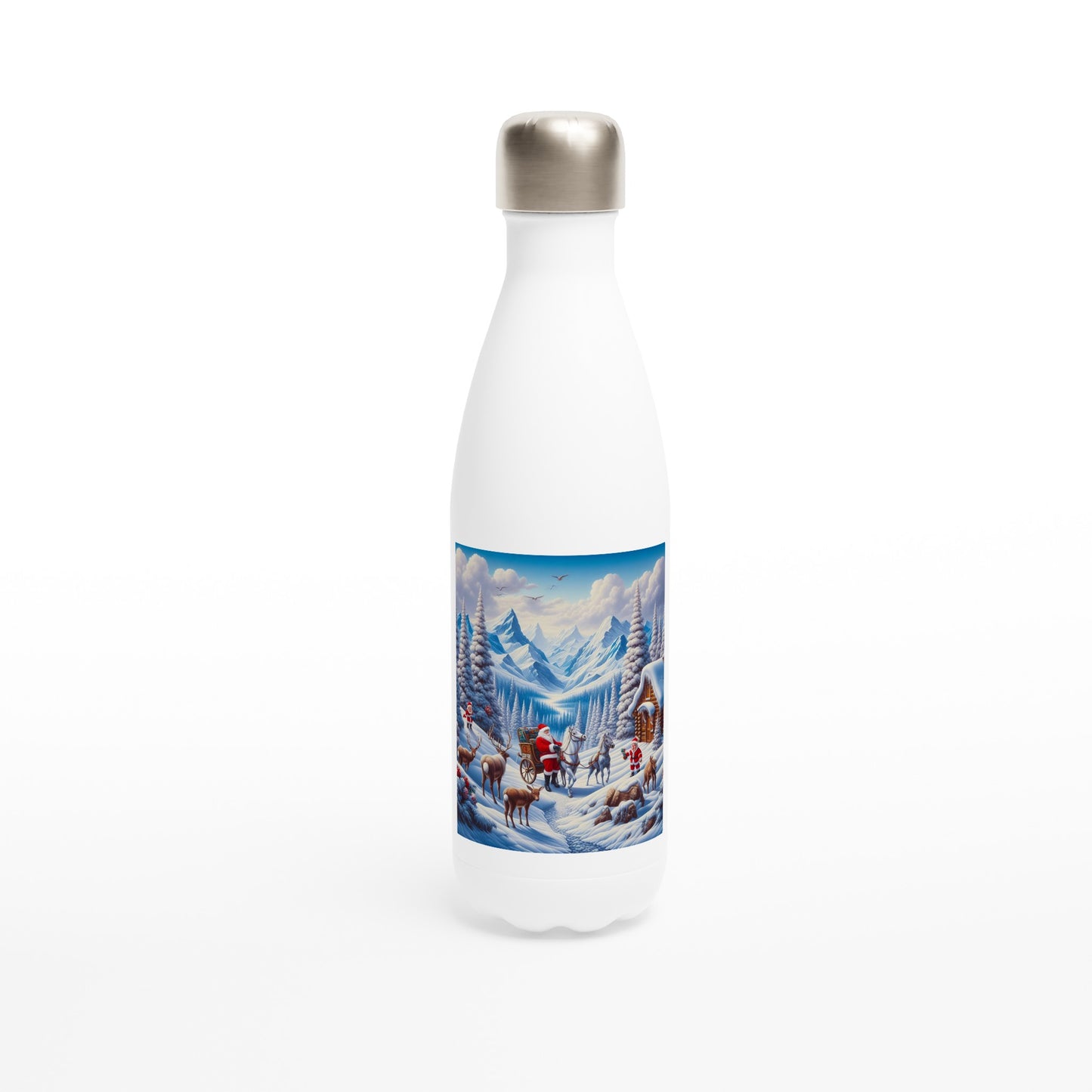 White 17oz Stainless Steel Water Bottle - Winter 55