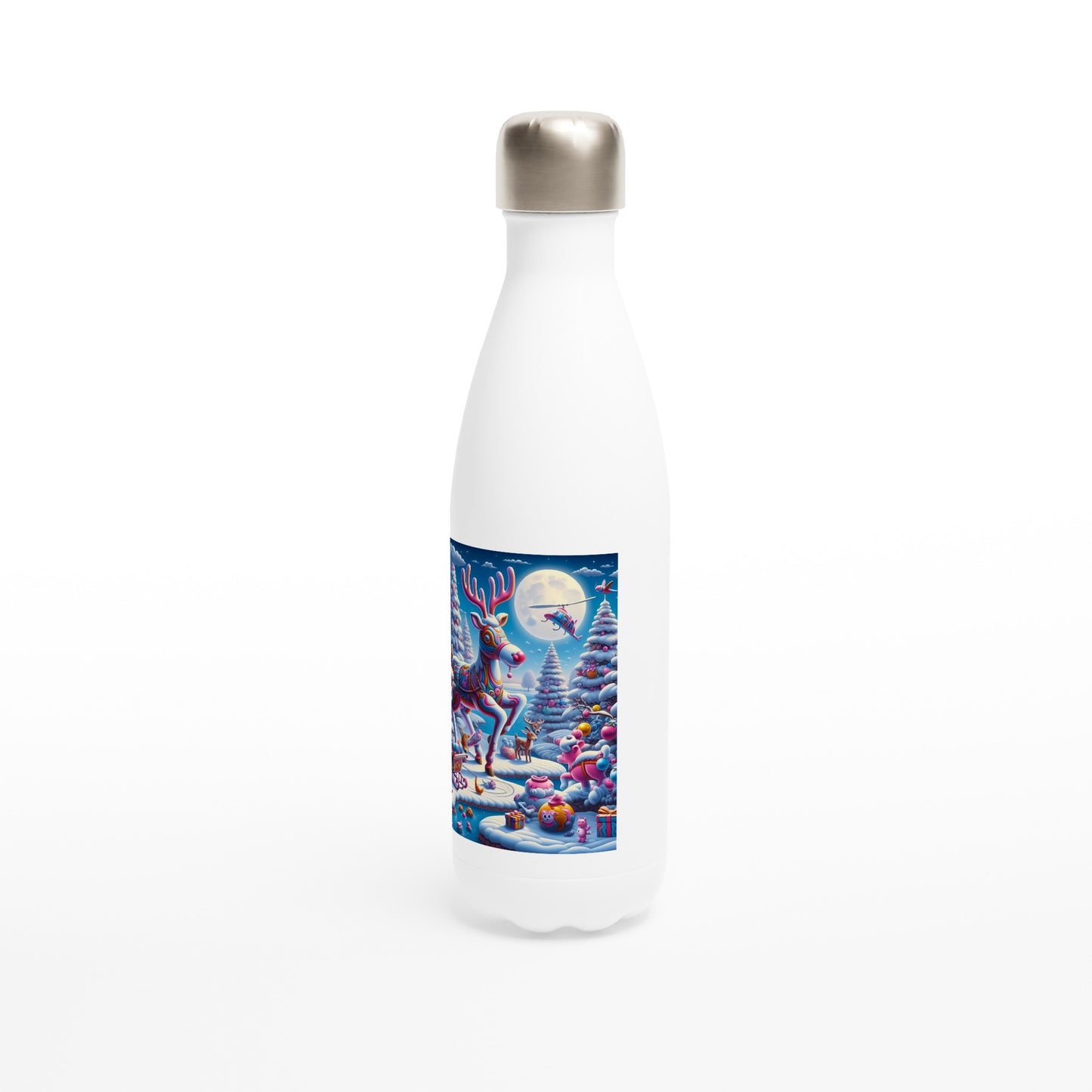 White 17oz Stainless Steel Water Bottle - Winter 235