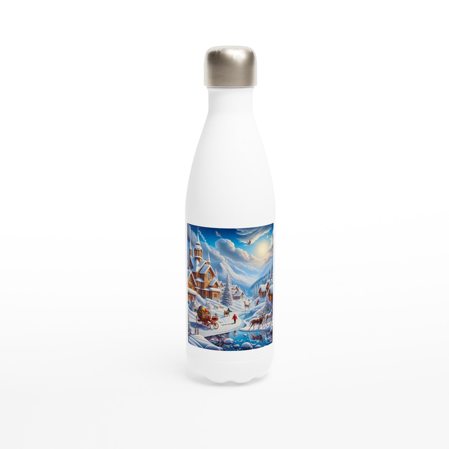 White 17oz Stainless Steel Water Bottle - Winter 115