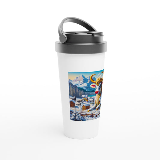 White 15oz Stainless Steel Travel Mug - Winter 70