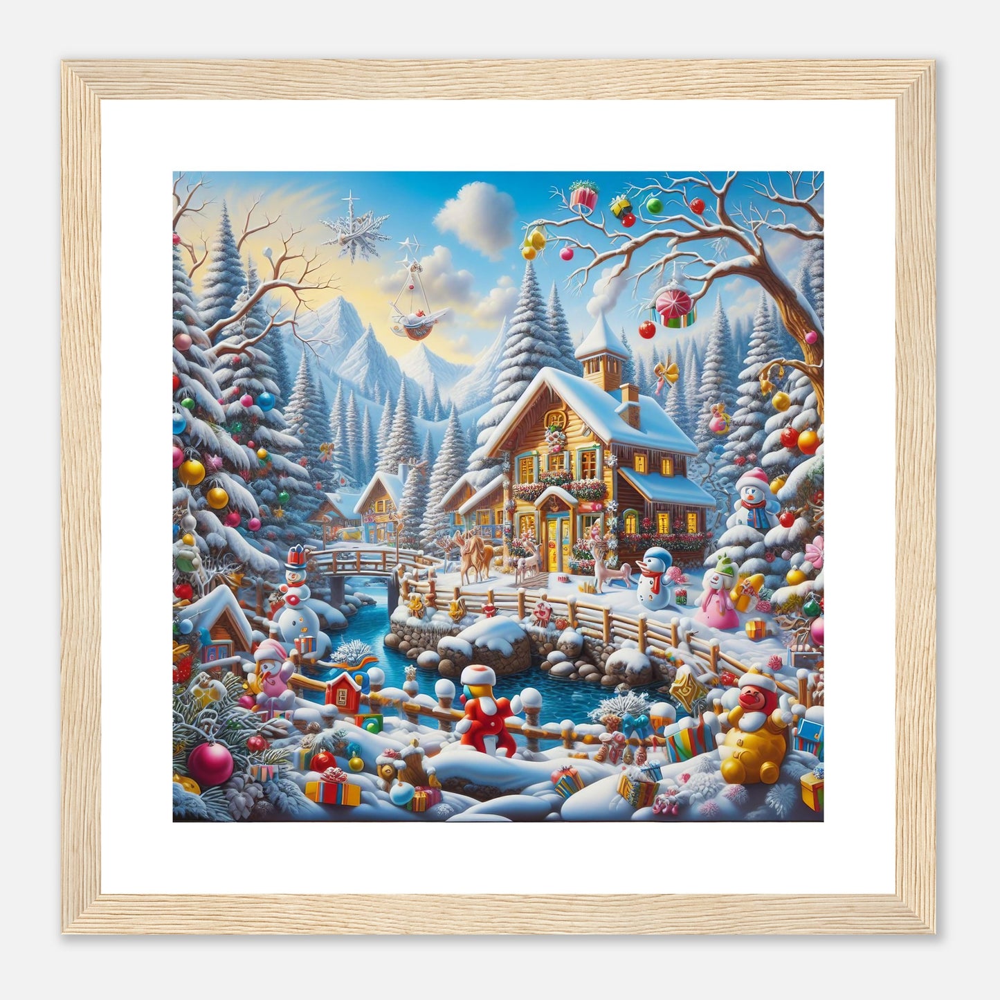 Wall Art - Winter 13 - Village nestled in a snow-covered mountain valley