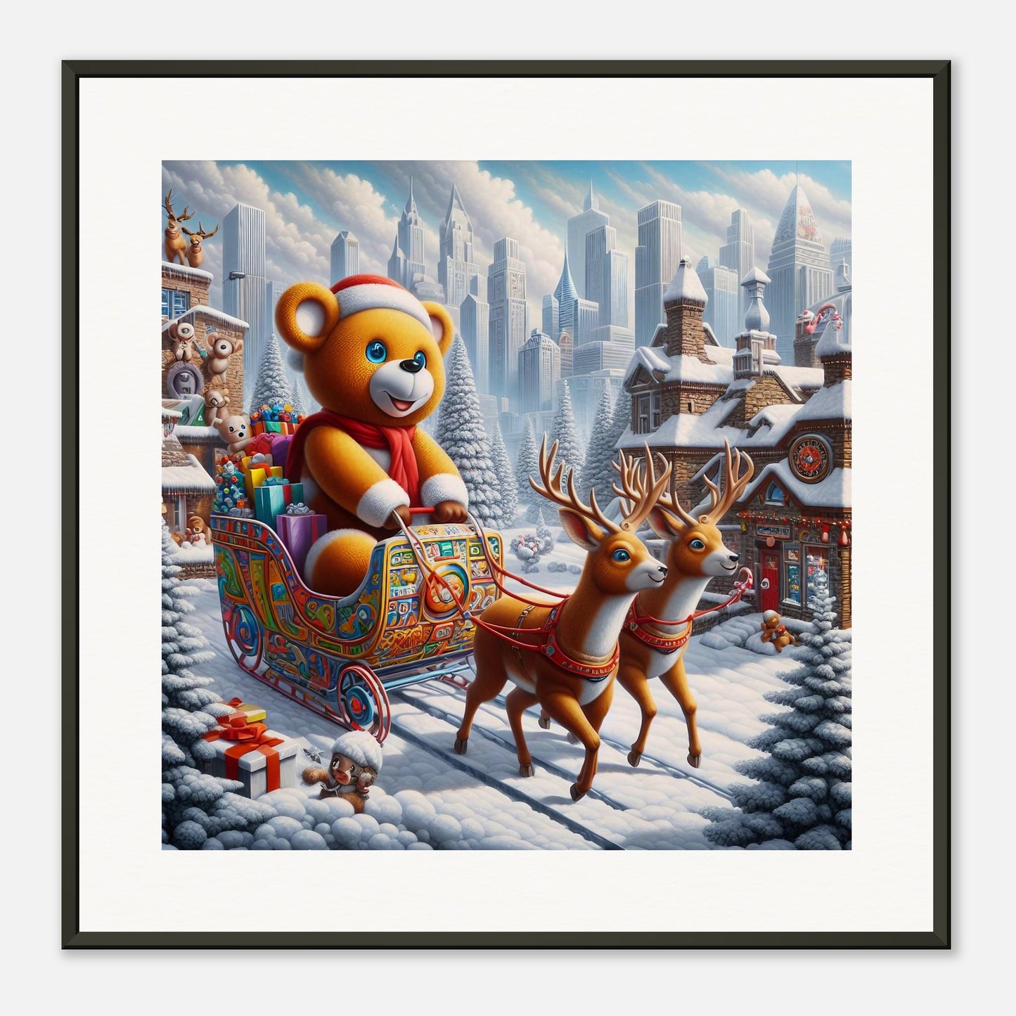 Wall Art - Winter 46 - Bear and reindeer