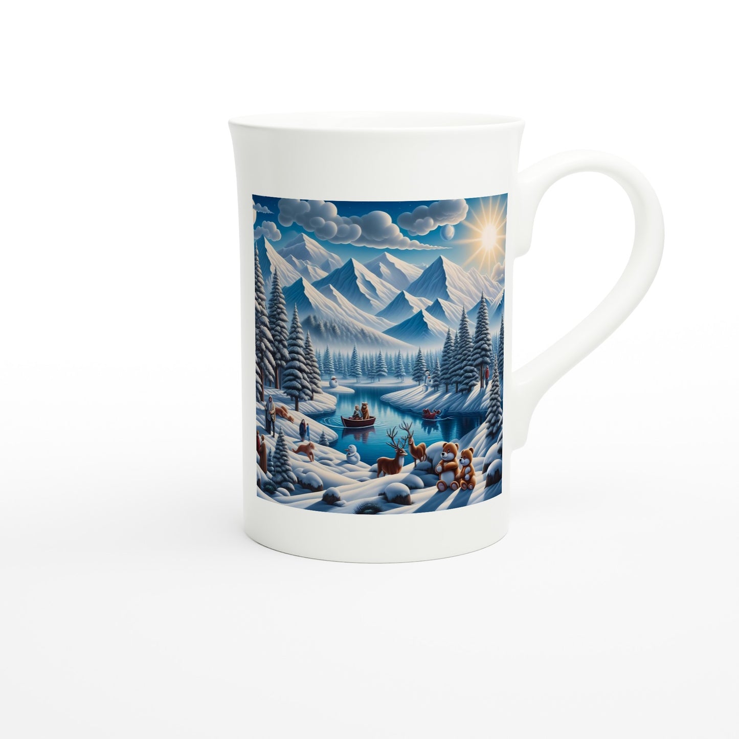 White 10oz Porcelain Slim Mug - Winter 171