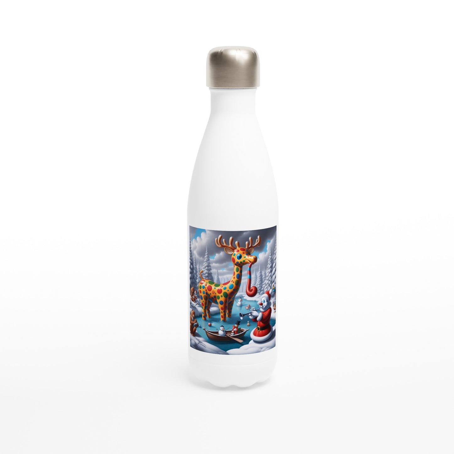 White 17oz Stainless Steel Water Bottle - Winter 139