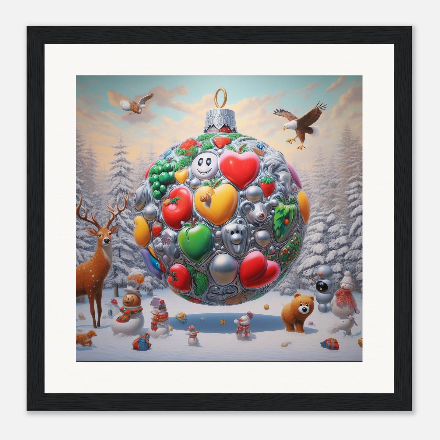 Wall Art - Winter 67 - Christmas ornament and a deer