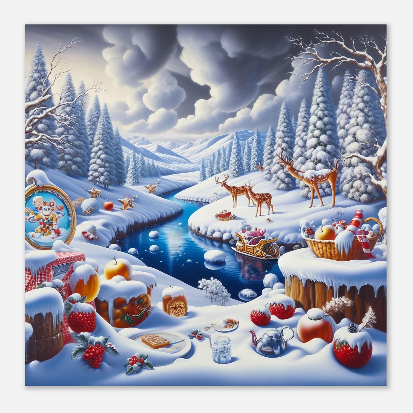 Wall Art - Winter 60 - Fruits and a river