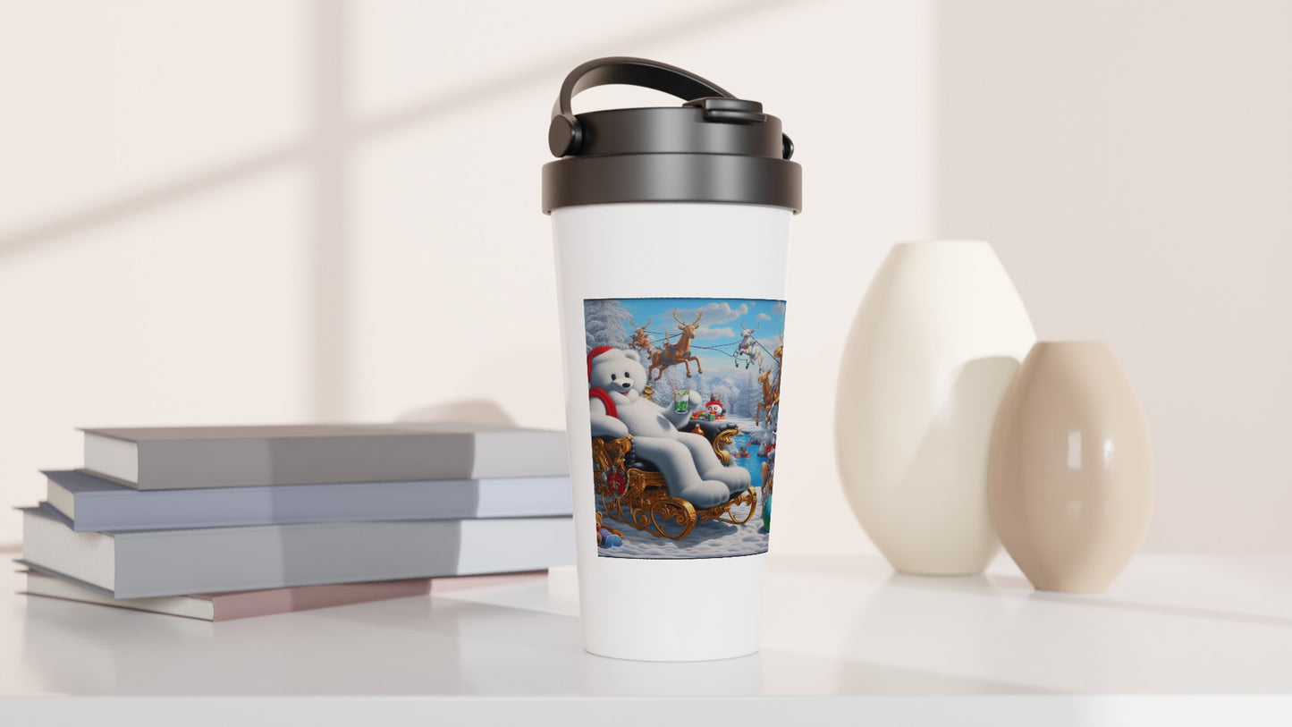 White 15oz Stainless Steel Travel Mug - Winter 51