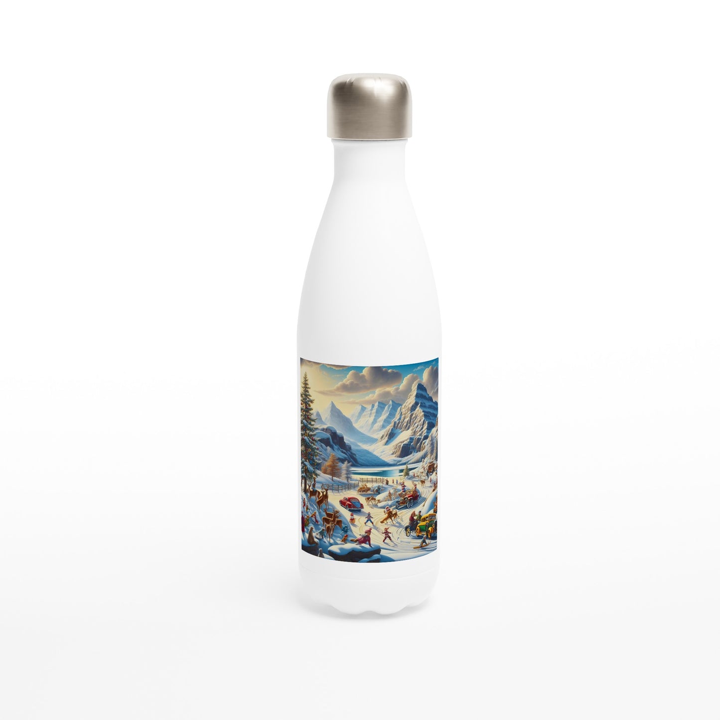 White 17oz Stainless Steel Water Bottle - Winter 243