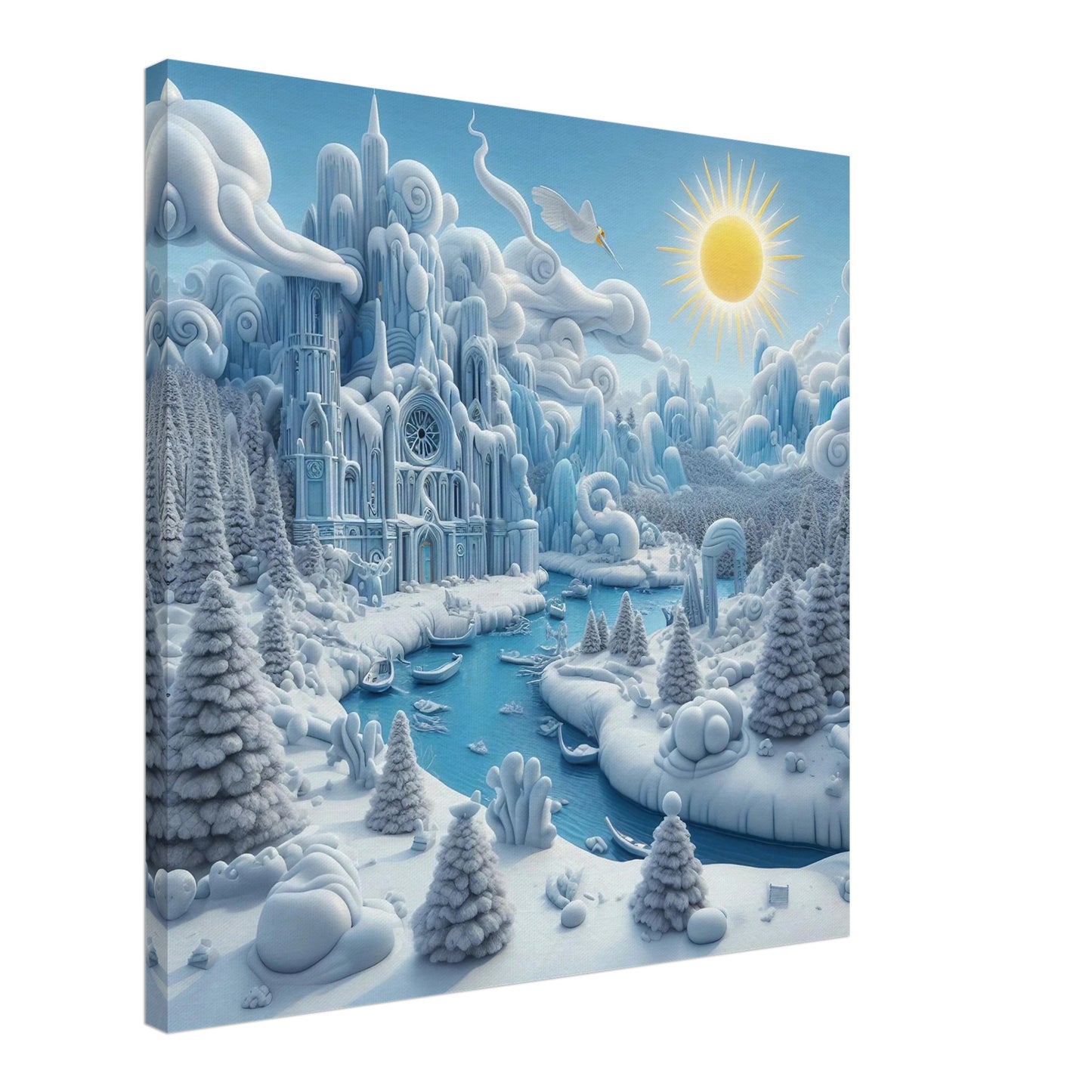 Wall art - Frozen Castle by a river