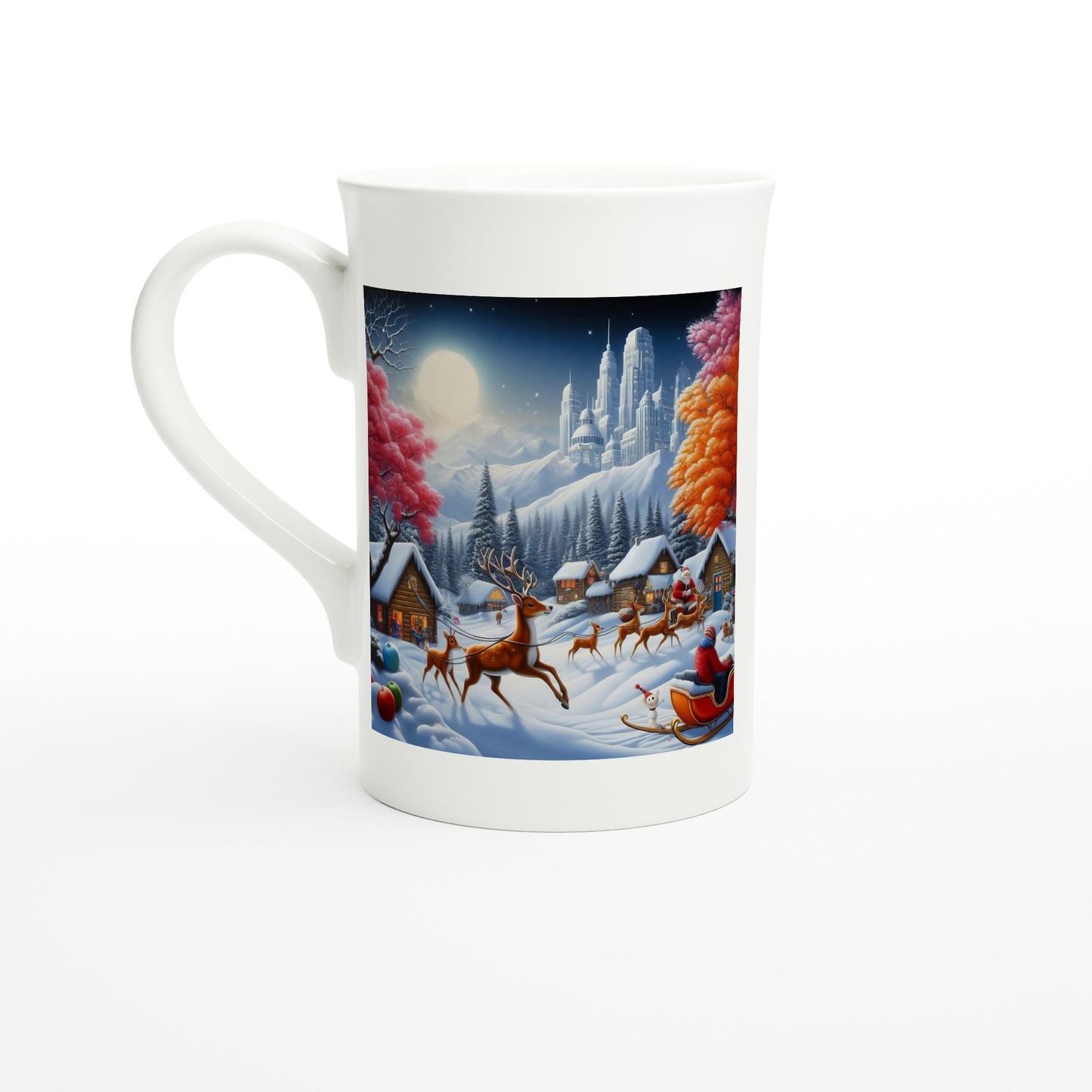 White 10oz Porcelain Slim Mug - Winter 167