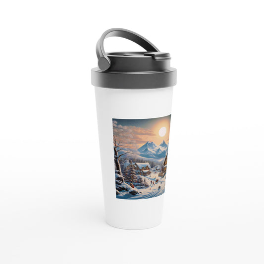 White 15oz Stainless Steel Travel Mug - Winter 87