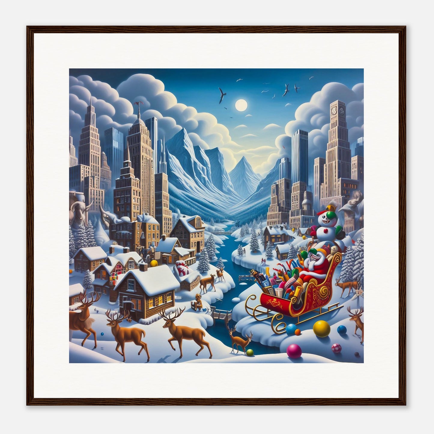 Wall Art - Winter 33 - Sleigh and river