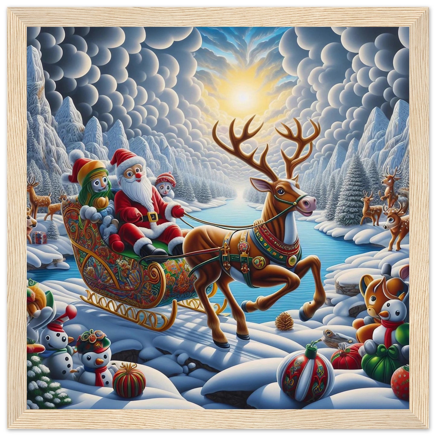 Wall art - Santa Claus and Reindeer