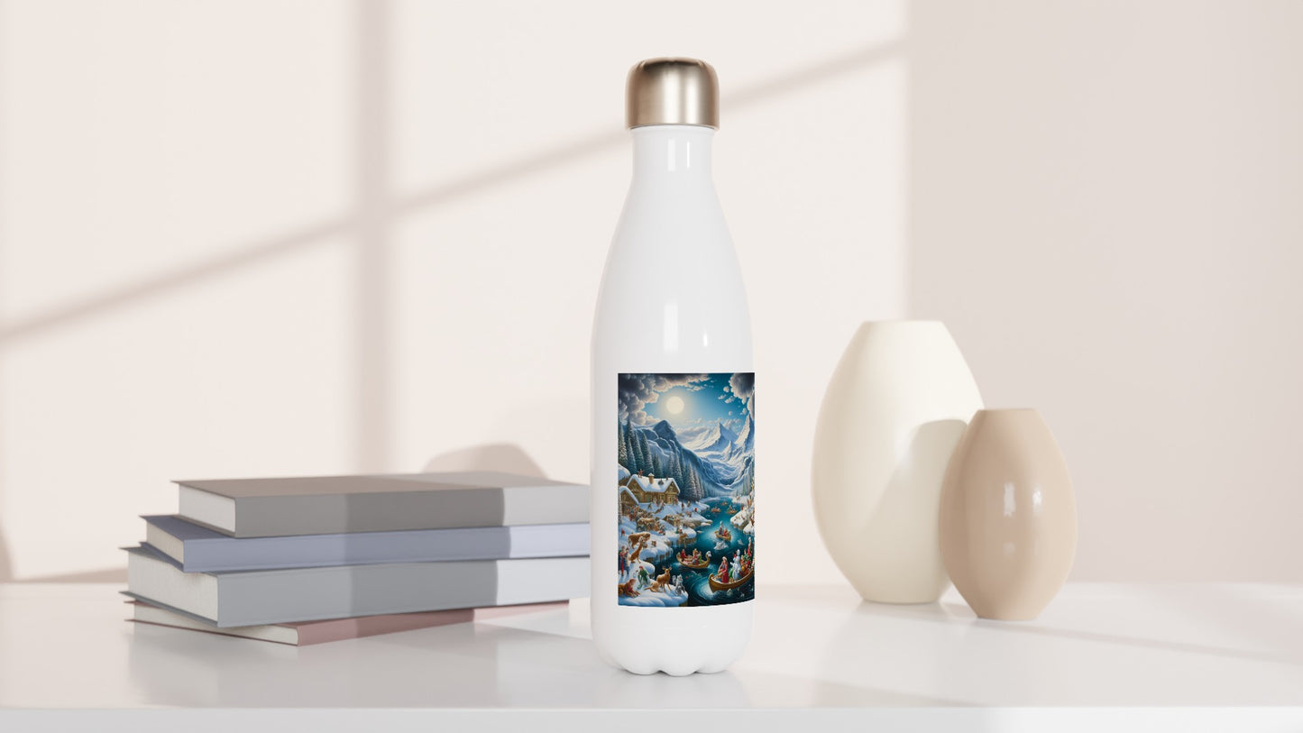 White 17oz Stainless Steel Water Bottle - Winter 182