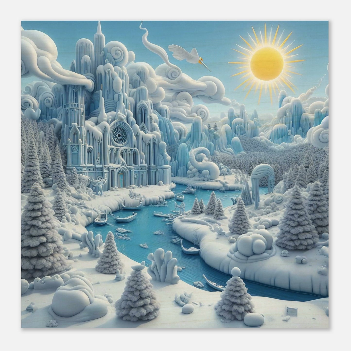 Wall art - Frozen Castle by a river