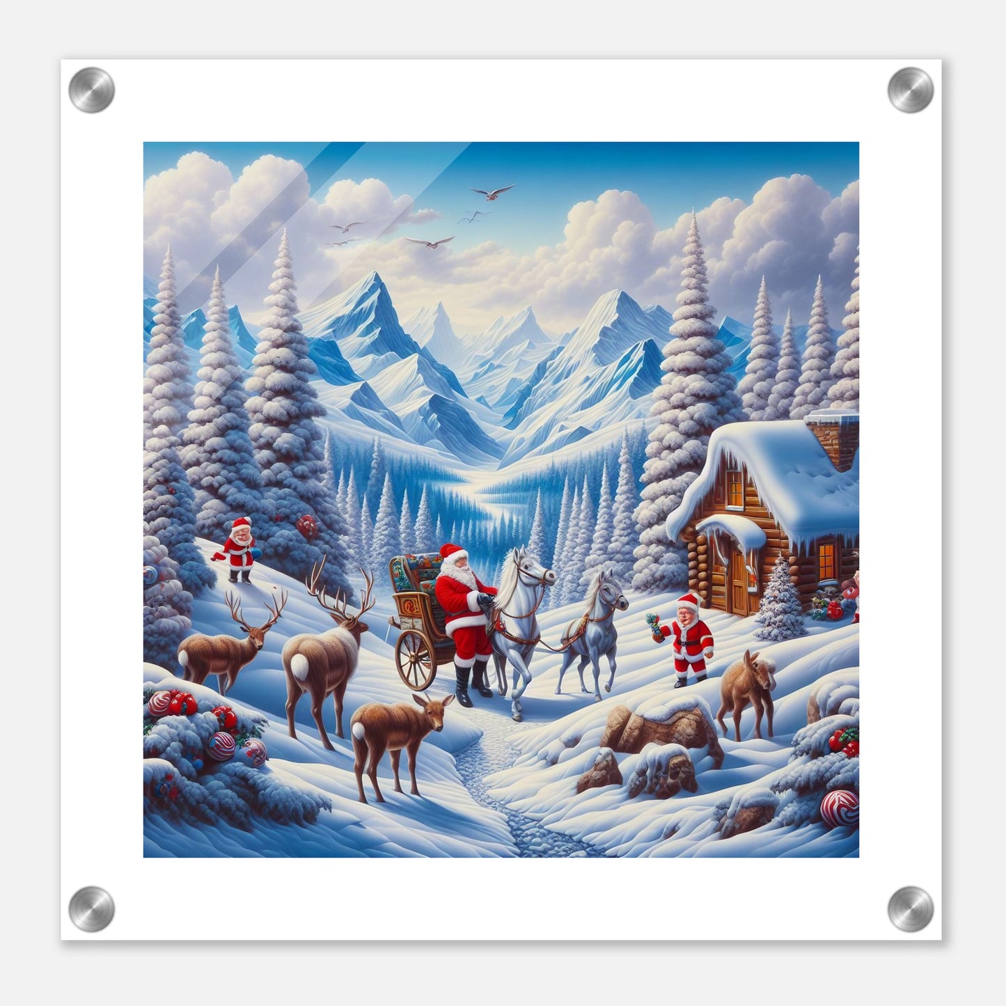 Wall Art - Winter 55 - Santa Claus and horses