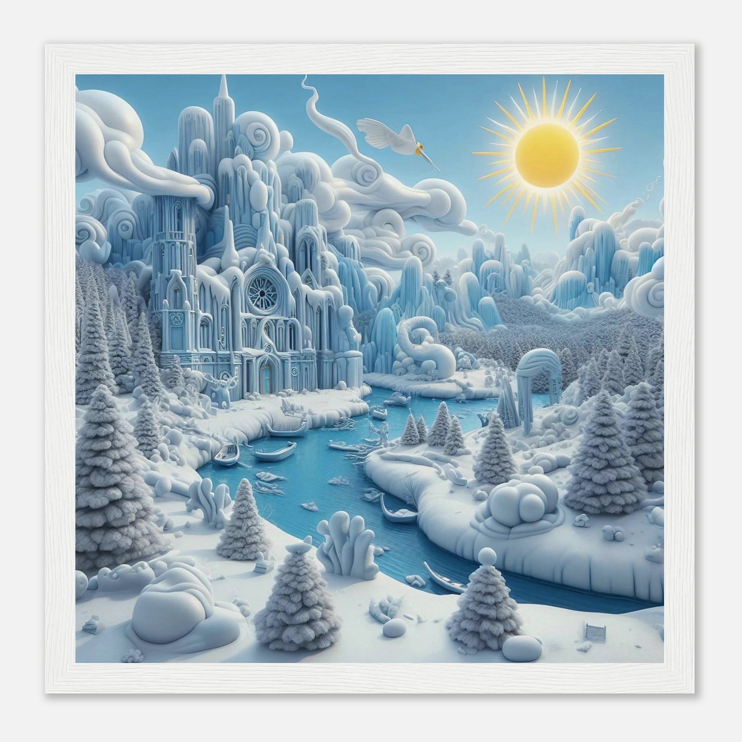 Wall art - Frozen Castle by a river