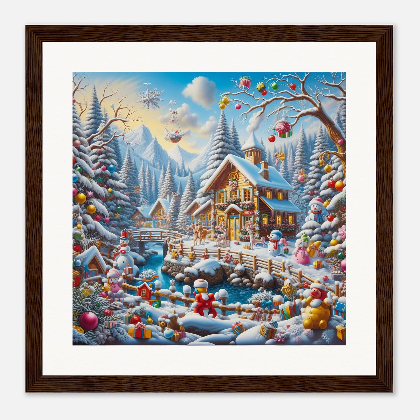 Wall Art - Winter 13 - Village nestled in a snow-covered mountain valley