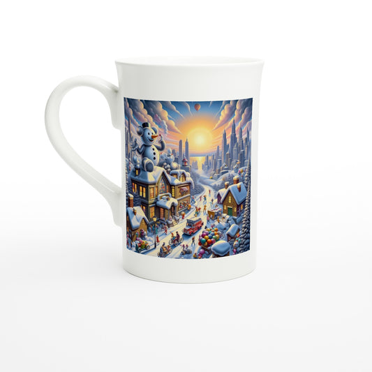 White 10oz Porcelain Slim Mug - Winter 152