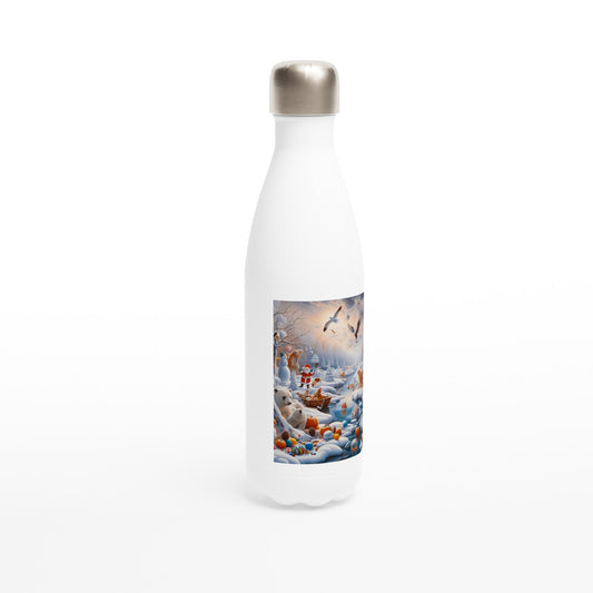 White 17oz Stainless Steel Water Bottle - Winter 237