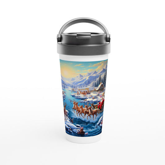 White 15oz Stainless Steel Travel Mug - Winter 170