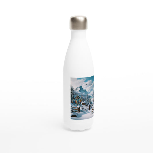 White 17oz Stainless Steel Water Bottle - Winter 190