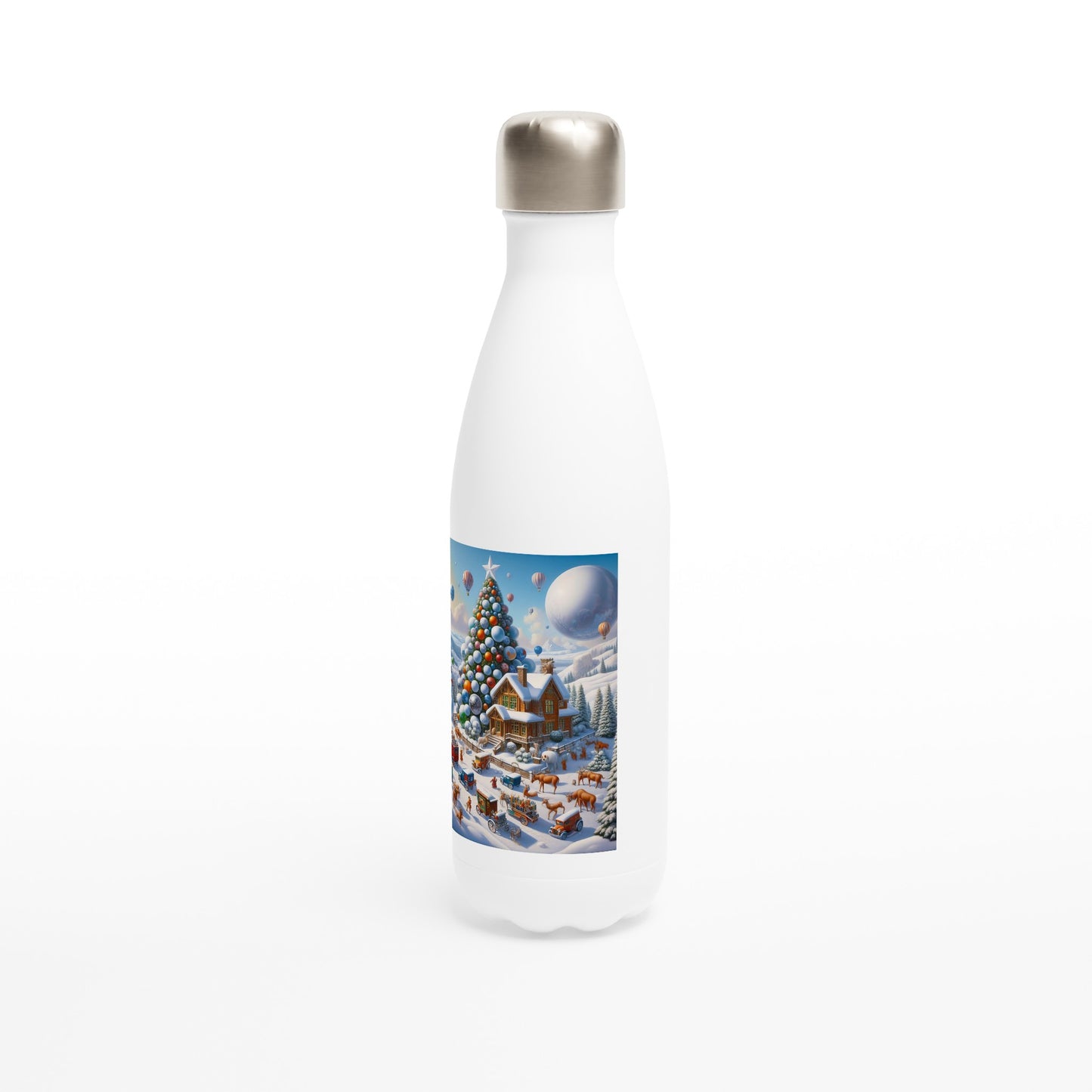 White 17oz Stainless Steel Water Bottle - Winter 96