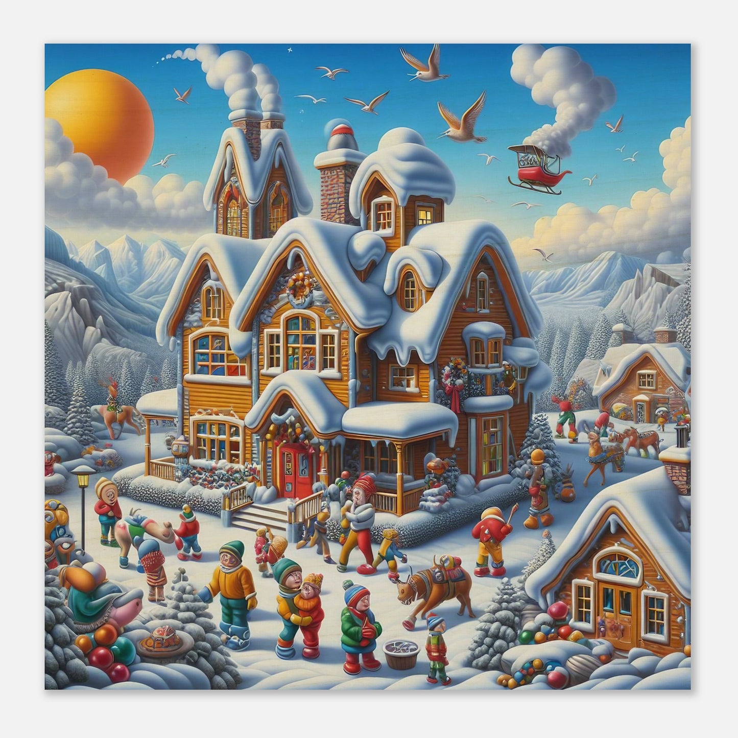 Wall Art - Winter 65 - House in a village