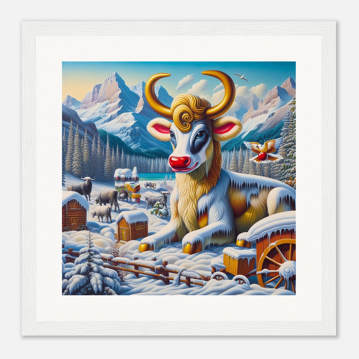 Wall Art - Winter 70 - Sitting cow
