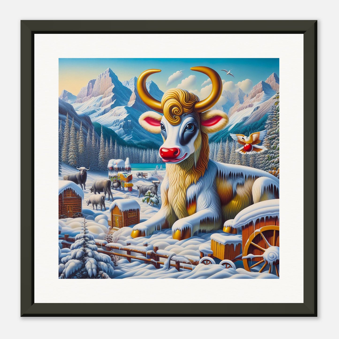 Wall Art - Winter 70 - Sitting cow
