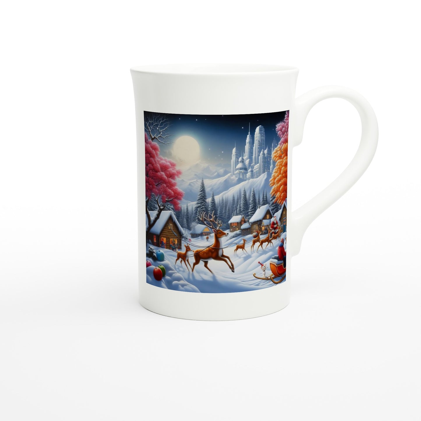 White 10oz Porcelain Slim Mug - Winter 167